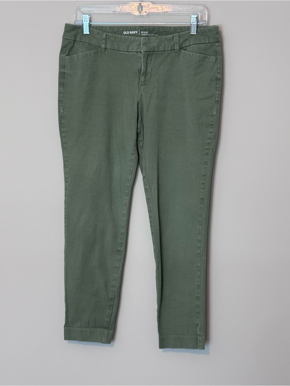 Old Navy Pixie Mid-Rise Olive Green Pants Size 12